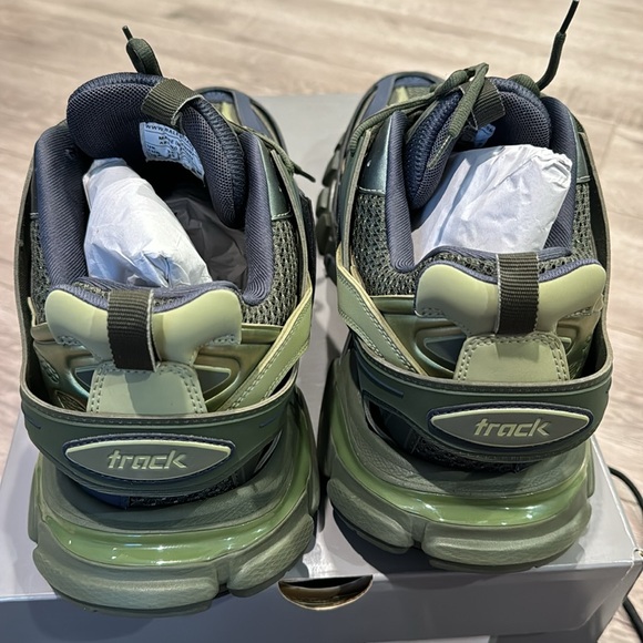BALENCIAGA Track Sneaker Color: Khaki & Dark Grey Size: 12 - Picture 9 of 10